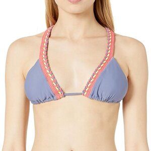 Luli Fama Women's Standard Atrevida Multicolor Crochet Triangle Bikini Top Small